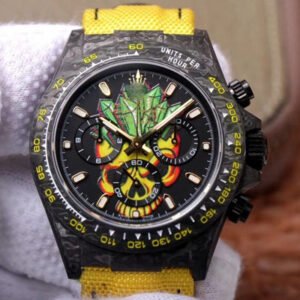 REPLICA ROLEX DAYTONA COSMOS CHRONOGRAPH CARBON FIBER EDITION COLOR SKULL DIAL