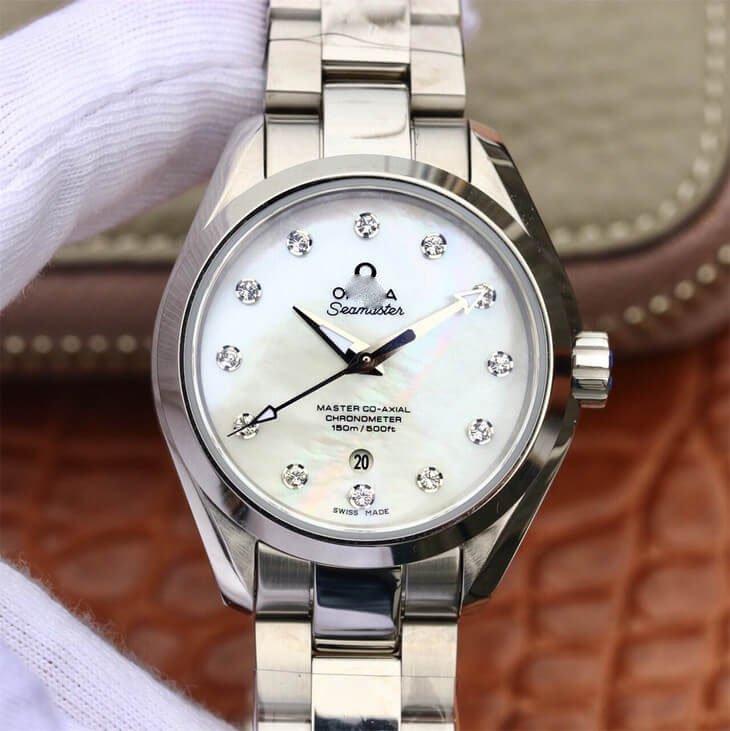REPLICA OMEGA SEAMASTER 231.10.34.20.55.002 AQUA TERRA 150M 3S FACTORY STAINLESS STEEL BEZEL