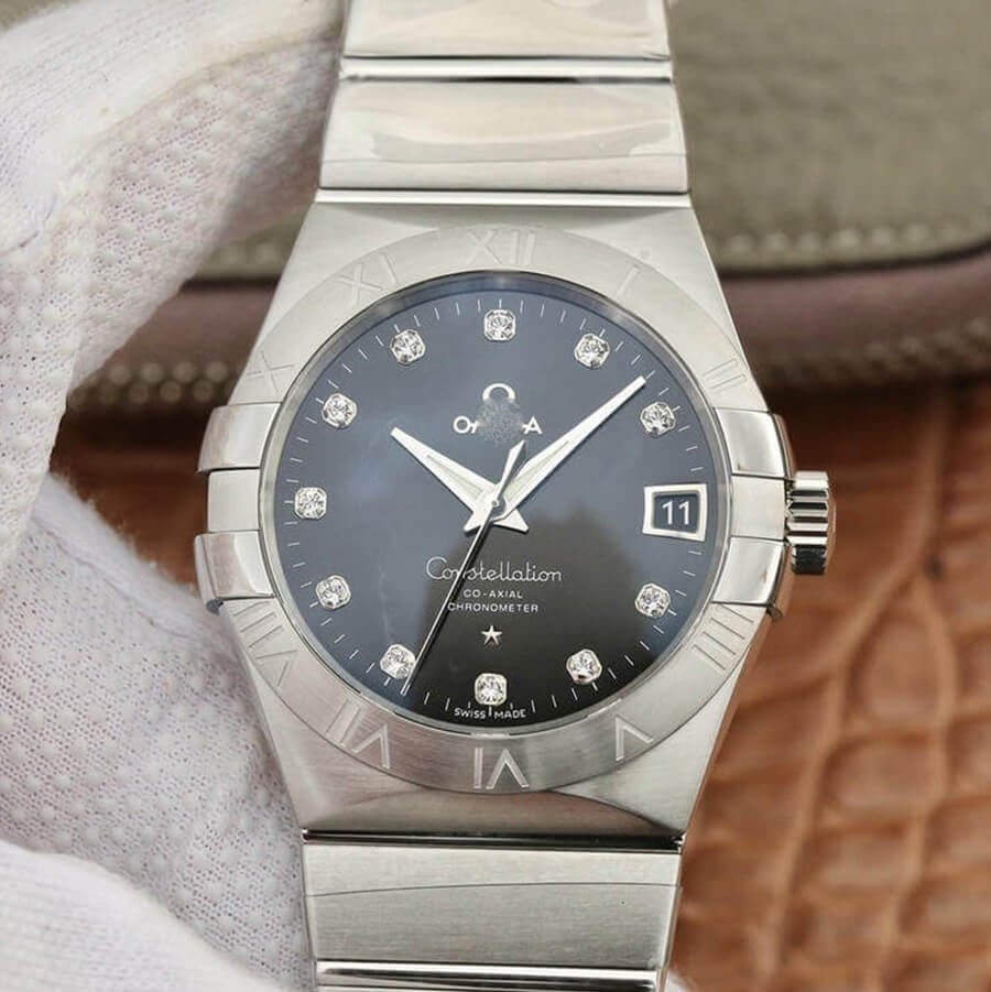 REPLICA OMEGA CONSTELLATION 123.10.38.21.51.001 VS FACTORY DIAMOND-SET DIAL