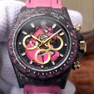REPLICA ROLEX DAYTONA COSMOS CHRONOGRAPH CARBON FIBER EDITION PINK EXPLODED DRAGON DIAL