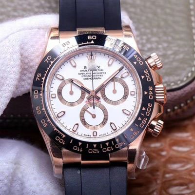 REPLICA ROLEX DAYTONA M116515LN-0019 NOOB FACTORY WHITE DIAL 4130 MOVEMENT
