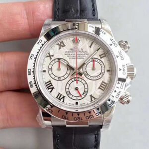 REPLICA ROLEX DAYTONA COSMOGRAPH 116520 JH FACTORY BLACK LEATHER STRAP