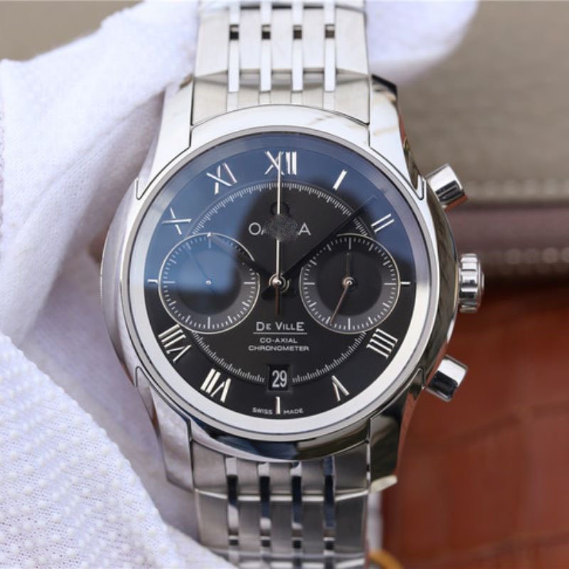 REPLICA OMEGA DE VILLE CHRONOGRAPH 42MM 431.10.42.51.01.001 OM FACTORY BLACK DIAL