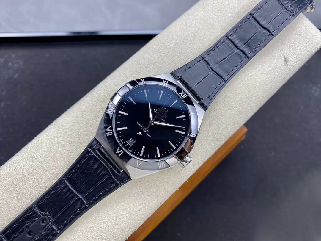REPLICA SBF OMEGA CONSTELLATION 131.33.41.21.01.001 VS FACTORY BLACK LEATHER STRAP - 图片 3