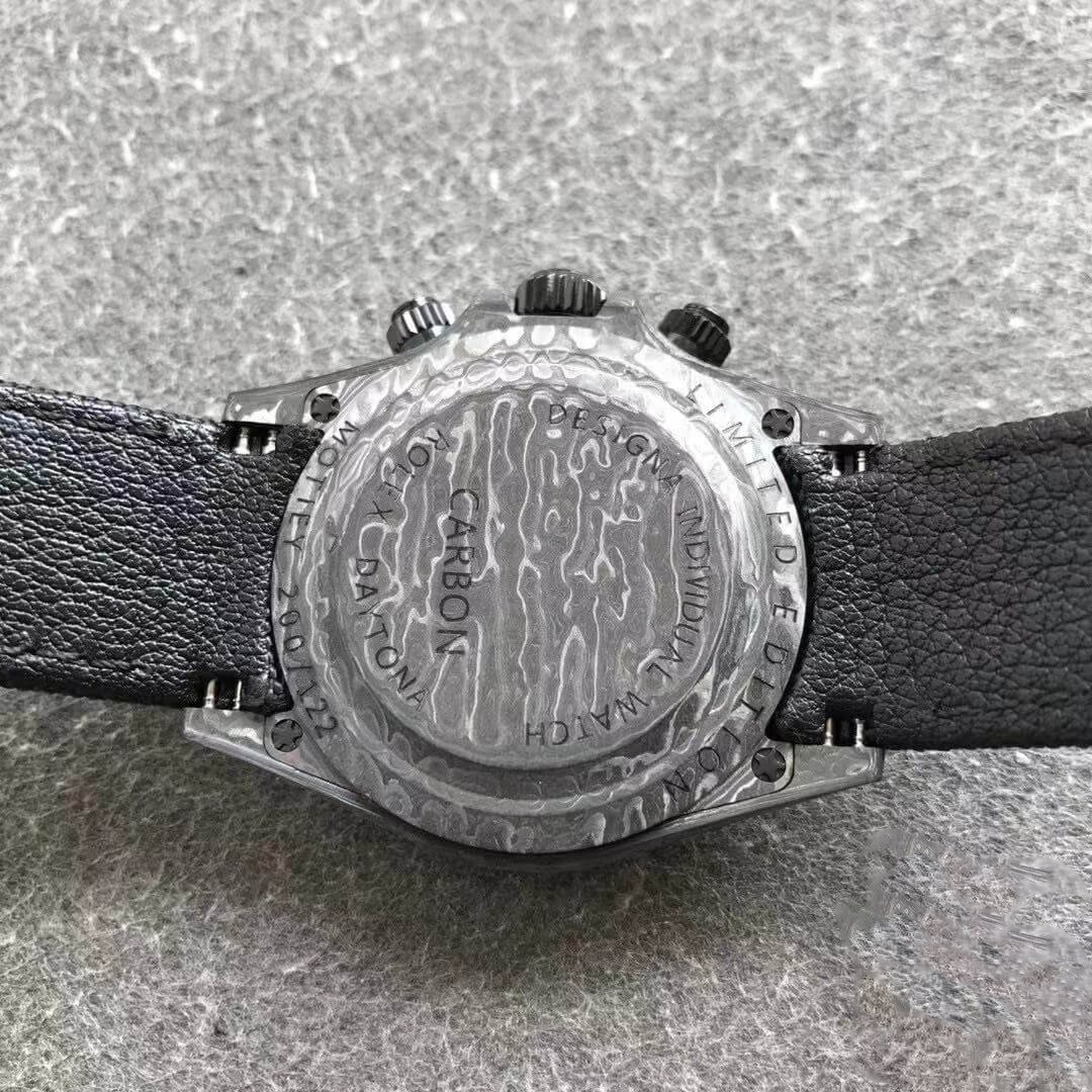 REPLICA ROLEX DAYTONA COSMOGRAPH CARBON FIBER DIW CUSTOMIZED VERSION NOOB FACTORY BLACK DIAL - 图片 4
