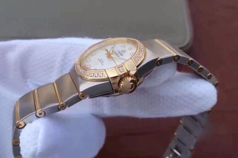 REPLICA OMEGA CONSTELLATION DOUBLE EAGLE LADY WHITE MOTHER-OF-PEARL DIAL 27MM 3S FACTORY - 图片 3