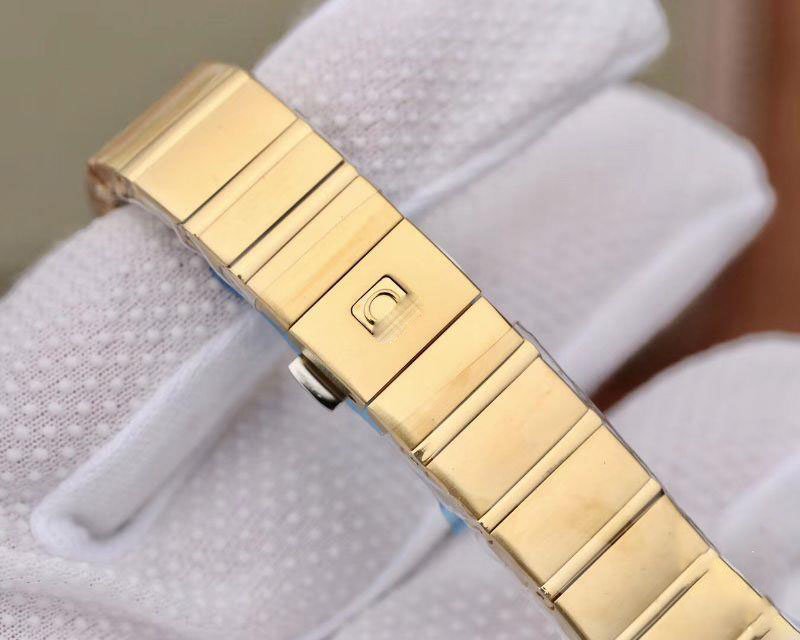 REPLICA OMEGA CONSTELLATION LADIES 27MM TW FACTORY 18K YELLOW GOLD TEXTURED DIAMOND DIAL - 图片 6