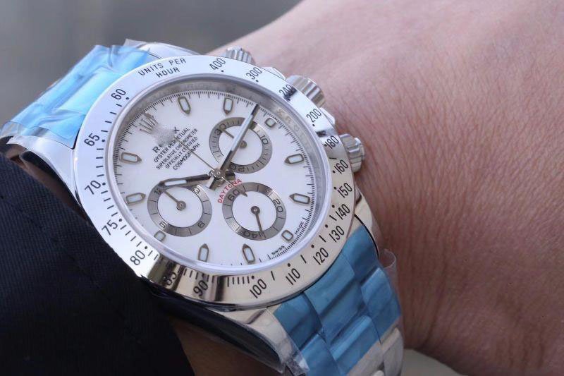 REPLICA ROLEX DAYTONA COSMOGRAPH 116520 NOOB FACTORY WHITE DIAL - 图片 6