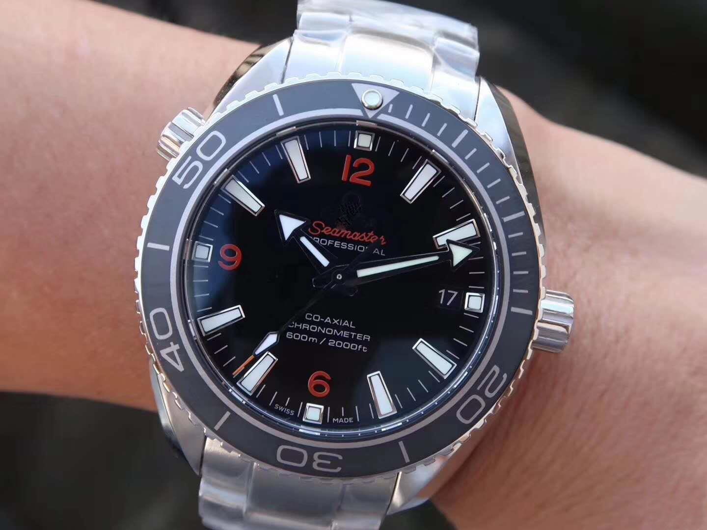 REPLICA OMEGA SEAMASTER PLANET OCEAN 600M 45.5MM 232.30.46.21.01.003 MKS FACTORY BLACK DIAL - 图片 6